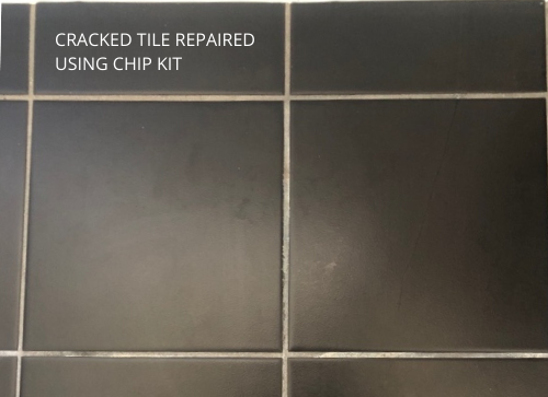 Cracked Tile repairs using chipped tile kit